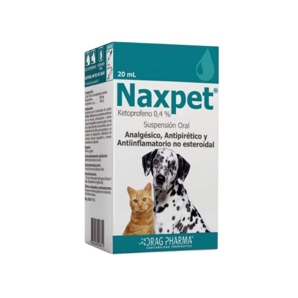 Naxpet Jarabe es un medicamento veterinario eficaz y versátil, especialmente formulado para ofrecer alivio en el tratamiento de dolor, fiebre e inflamación en perros y gatos. Este jarabe de acción rápida es ideal para manejar una variedad de condiciones que afectan el sistema músculo esquelético de tus mascotas, desde dolor postquirúrgico hasta cuadros de osteoartritis. Con una formulación basada en Ketoprofeno, Naxpet Jarabe combina propiedades analgésicas, antipiréticas y antiinflamatorias para mejorar significativamente el bienestar de tus compañeros animales.