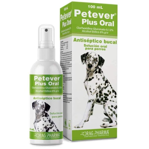 Petever Plus Oral es una solución bucal especialmente formulada para mantener la salud dental de tu perro y controlar la halitosis. Esta solución oral está diseñada para complementar el cepillado dental diario, ayudando a eliminar partículas de comida y prevenir el depósito de placa bacteriana. Con su uso regular, puedes prevenir la formación de cálculos dentales y la aparición de gingivitis, asegurando una boca sana y fresca para tu mascota. La eficacia de Petever Plus Oral se maximiza cuando se utiliza después del destartraje y pulido dental, proporcionando una solución integral para el cuidado bucal.