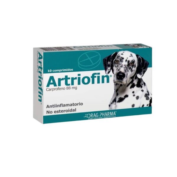 Artriofin es una solución eficaz para el alivio del dolor e inflamación en perros que sufren de cuadros osteoarticulares agudos o crónicos, como la osteoartritis canina. Este comprimido oral antiinflamatorio no esteroidal está diseñado para mejorar la calidad de vida de los perros al aliviar el dolor y la inflamación asociados con afecciones articulares y post operatorias. Artriofin no solo es útil en el manejo del dolor crónico, sino que también es indispensable para el control del dolor tras cirugías ortopédicas y de tejidos blandos, ofreciendo una recuperación más cómoda y efectiva para tu mascota.