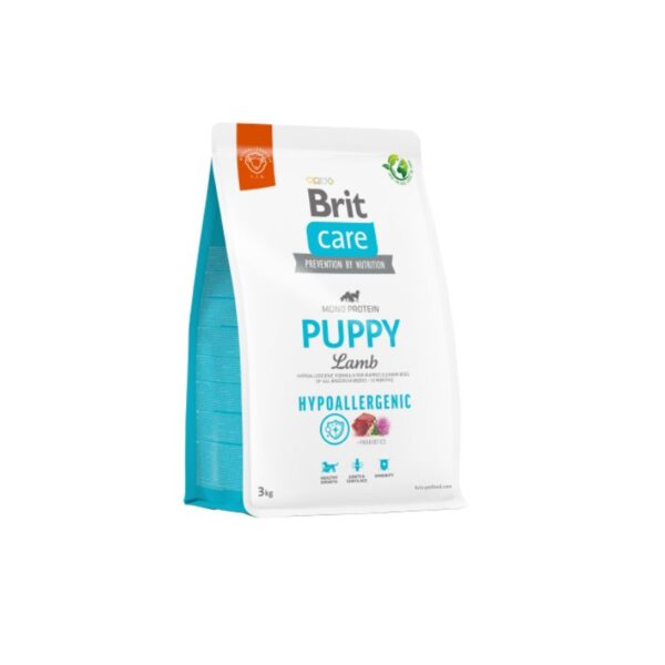 Brit Care Puppy Cordero es una fórmula hipoalergénica para cachorros y perros jóvenes de todas las razas (4 semanas - 12 meses). Fórmula hipoalergénica para cachorros y perros jóvenes de todas las razas (4 semanas - 12 meses).