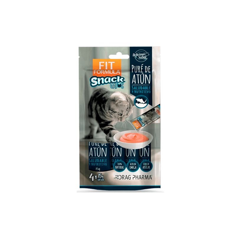 Fit pure atun Fit Snack Puré de atún es un sabroso y cremoso snack para gatos.