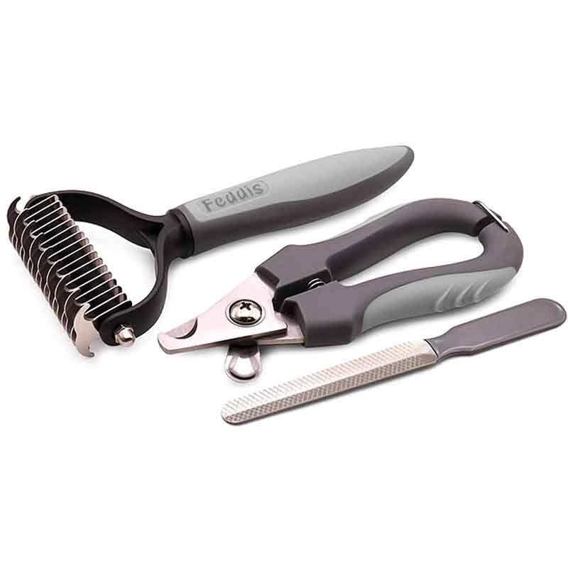 Set Cortauñas y Deslanador para Perros y Gatos