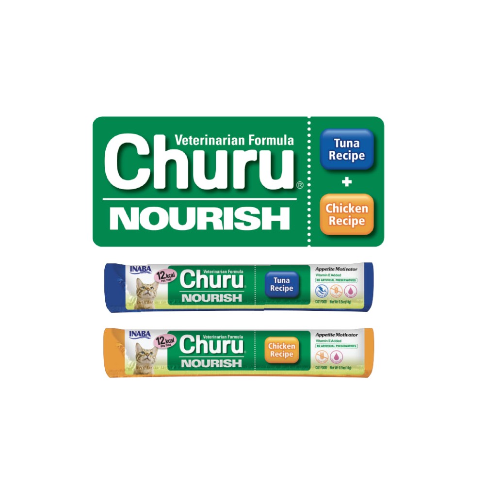 inaba churu nourish estimulador de apetito individual 1 tubo de 14g sabor atun o pollo