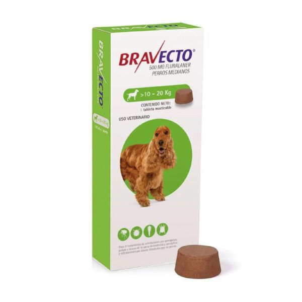 Bravecto Perros 10 a 20 KG es un comprimido masticable innovador diseñado para ofrecer una protección eficaz contra pulgas y garrapatas en perros de tamaño pequeño a mediano. Este tratamiento no solo elimina infestaciones existentes, sino que también previene futuras infecciones, asegurando que tu mascota se mantenga saludable y libre de parásitos durante 12 semanas con un solo comprimido.