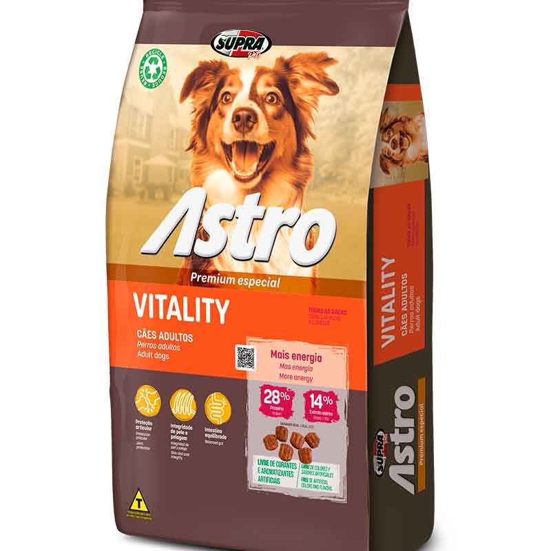 Astro Vitality para perros activos con alta demanda energética.