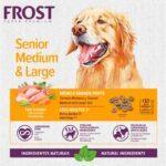 Frost Senior Medium & Large para Perros Senior | Nutrición Natural y Balanceada Imagen promocional de Frost Senior Medium & Large para perros adultos mayores de razas medianas y grandes, con perro senior, ingredientes naturales, croquetas y beneficios nutricionales.